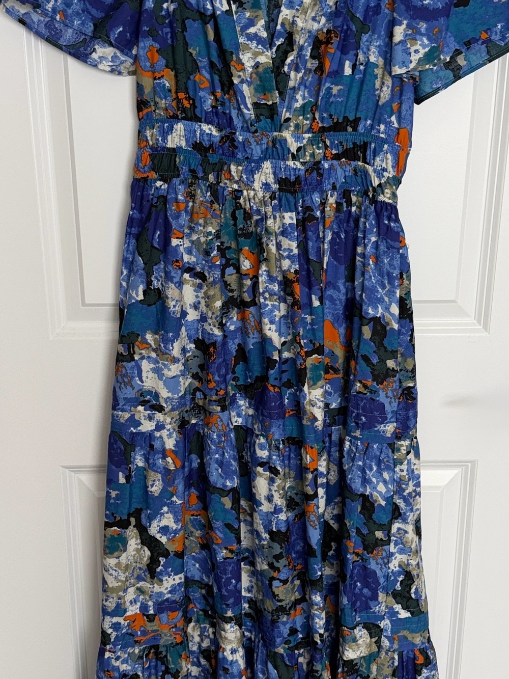 Anthropologie Somerset Blue Floral Tiered Maxi Dress - Picture 3 of 6